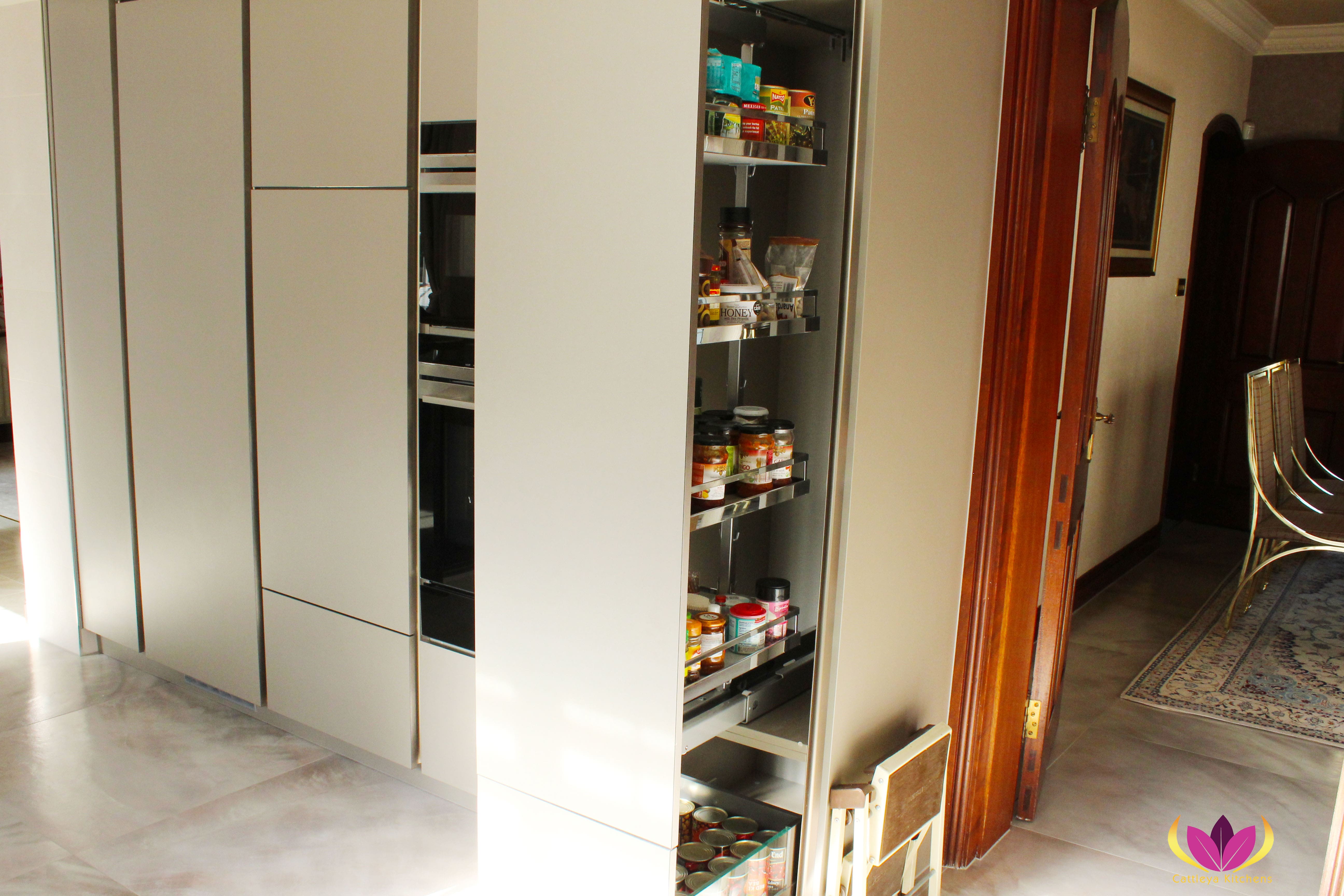 Sliding Tall Cabinet unit Ealing Finished Kitchen Project