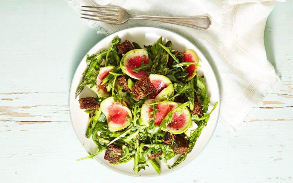 Garden Greens and Pumpernickel Panzanella Salad