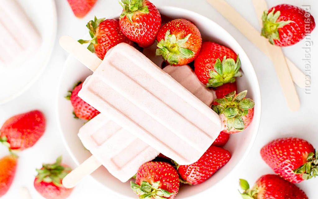 Strawberry Coconut Popsicles