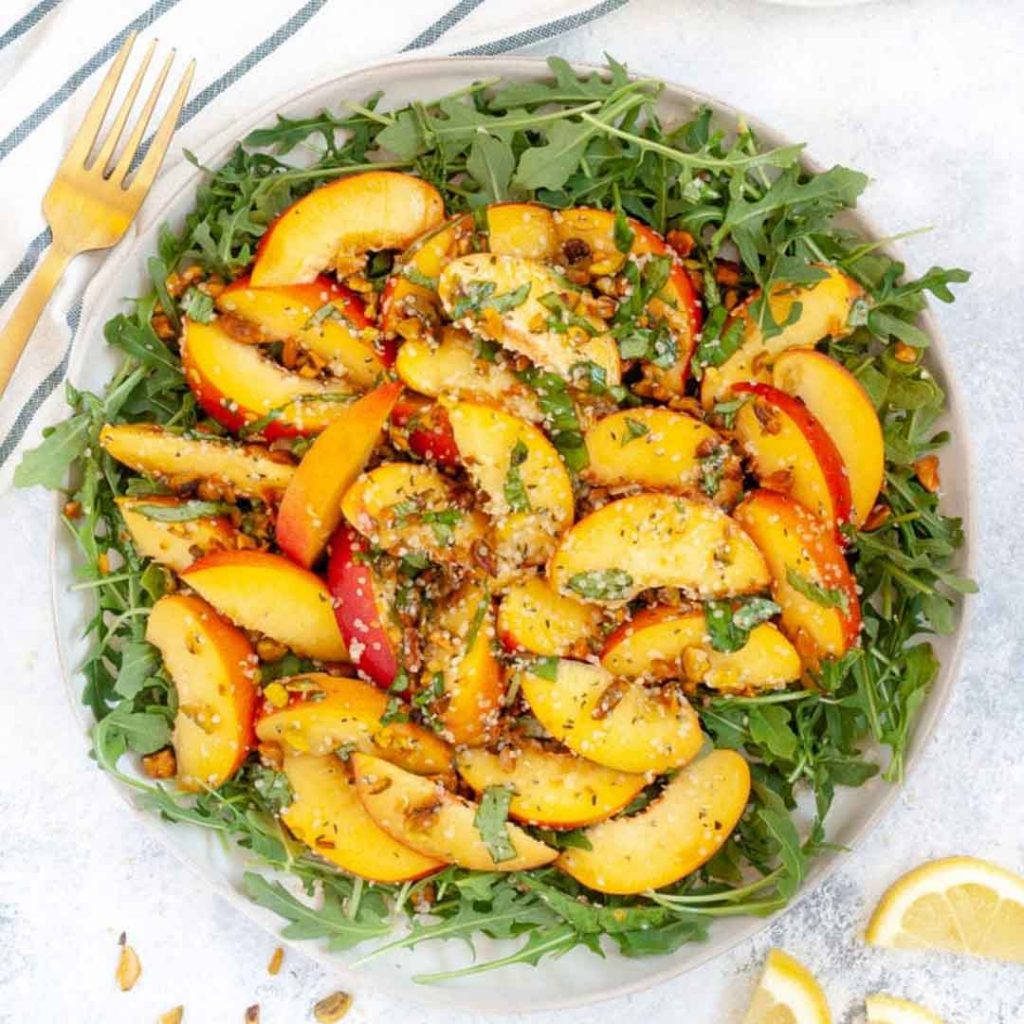 Summer Peach Salad with Pistachios