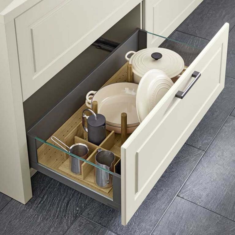 6. Light Colour Shade Pullout Kitchen Drawer